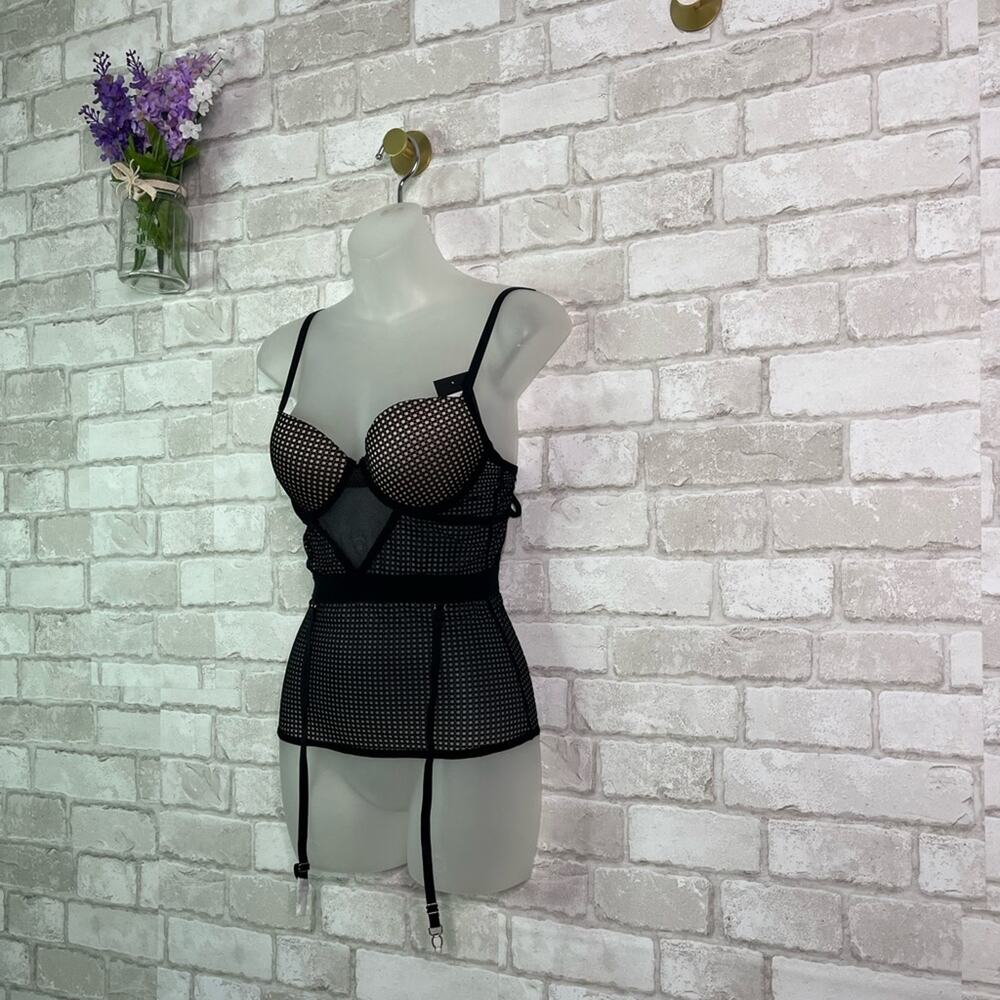 NWT Frederick’s of Hollywood Evetta Black Corset Lingerie - Picture 6 of 12